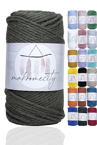 Makromecity Scalloped Macrame Thread 3mm Scalloped Cotton Macrame Thread Macrame Thread Khaki