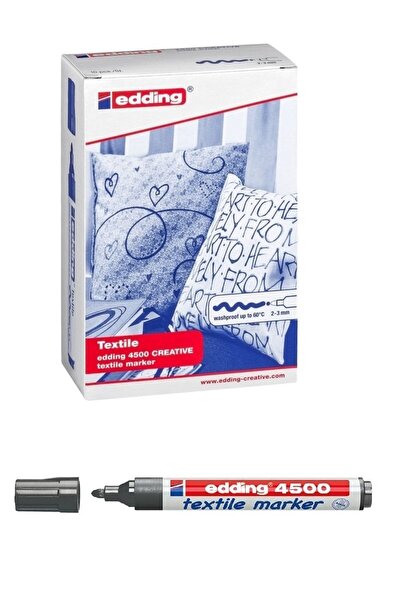 Edding اللون الرمادي 10 عبوات من النسيج الدائم، قلم تي شيرت / 4500 / 2-3 مم رمز اللون: 12