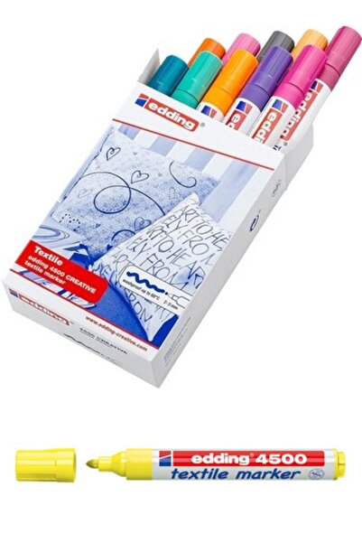 Edding Fosforlu Sarı Renk 10'lu Paket Kalıcı Tekstil , T- Shirt Kalemi/ 4500/...