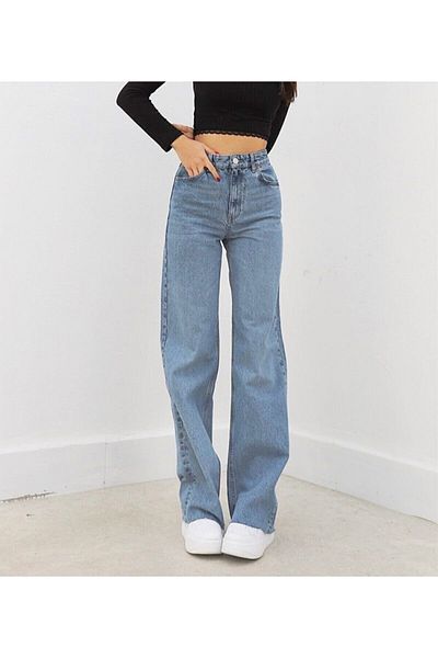 Livik Linda Lycra anii 90, blugi, blugi, blugi, cu talie super înaltă, picior largi, pantaloni palazzo