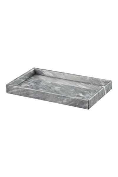 MIARIK DESIGN & DEKORASYON Gri Mermer Dikdortgen Tepsi 15 X 30 Cm