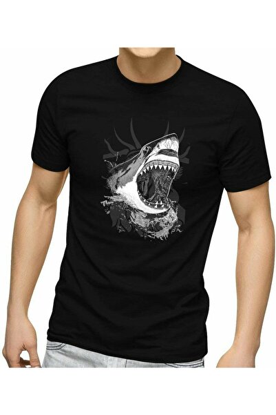 Raf Coll Tricou unisex negru cu guler rotund slim fit din bumbac organic cu i...