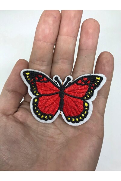 oldskoolbutik Broderie Fluture Roșu