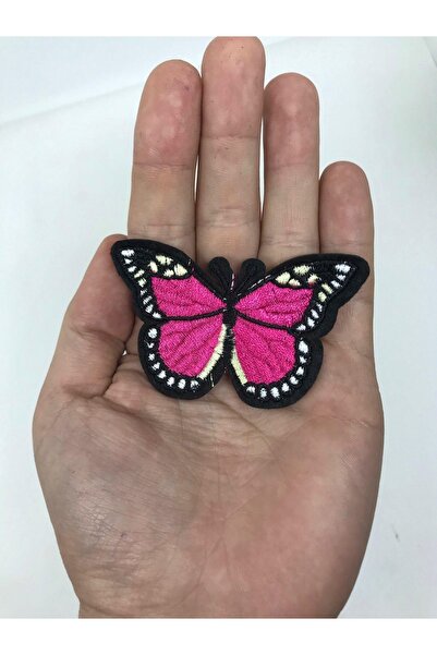 oldskoolbutik Broderie fluture roz închis