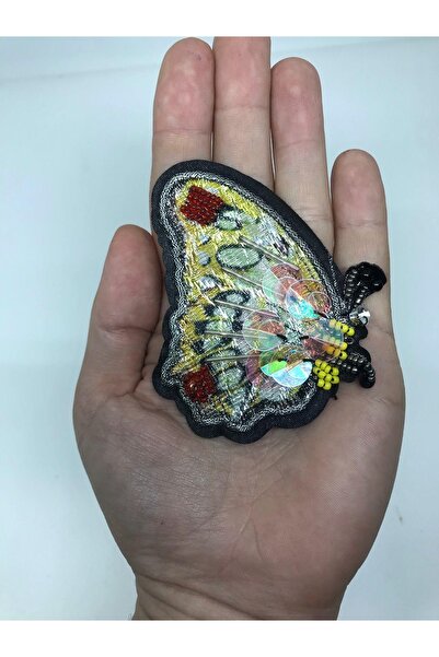 oldskoolbutik Arma Fluture cu mărgele cu paiete argintii