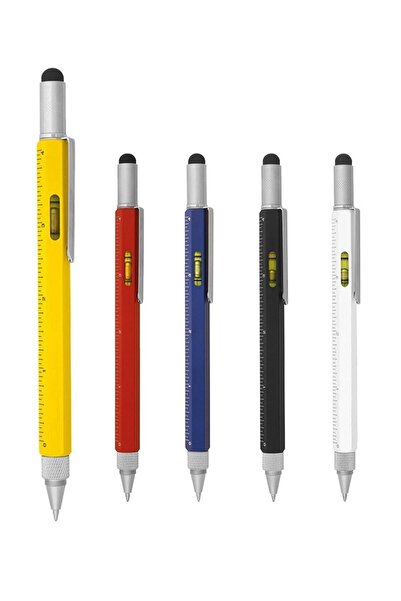 YclShop Engineer Pen with Spirit Level Ruler Screwdriver Blue Red Yellow