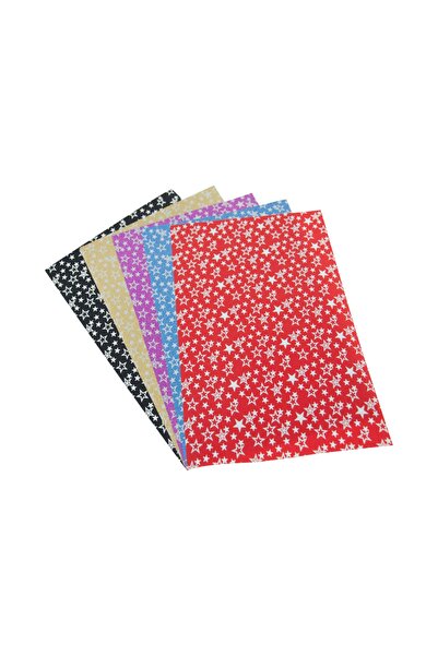 Kikajoy Elişi Kağıdı Simli Yıldızlar (A4) 80 gram (10 'lu )