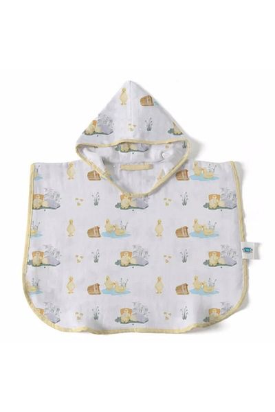 DEUX LAPINS 100% Cotton Muslin Baby Poncho 2 Years Petits Canetons - Baby Duck Patterned
