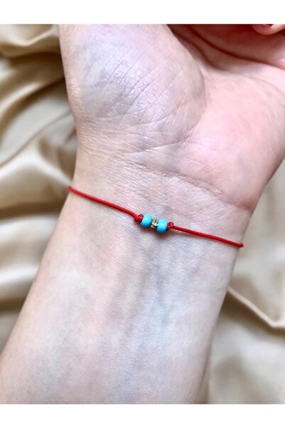 Mamba Ticaret 14 Ayar Altın Tek Dorika Toplu Mavi Boncuklu Bilezik