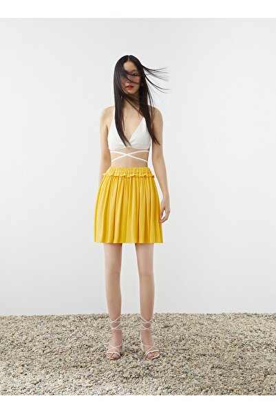 Nocturne N22yn13009 Yüksek Bel Bol Kesim Sarı Kadın Etek
