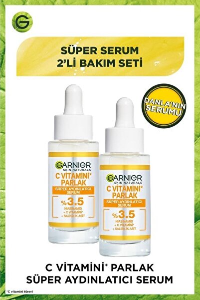 Garnier سيروم فيتامين سي برايت فائق التفتيح 30 مل، مجموعة من قطعتين