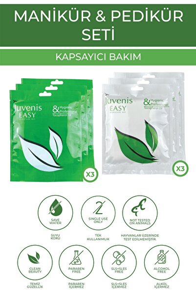 Juvenis Tek Kullanımlık Kişiye Özel E Vitaminli 6'lı Tırnak Manikür Ve Pedikü...