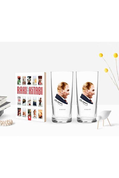 Bk Gift Kişiye Özel Renkli Baskılı Atatürk Temalı Ikili Rakı Bardağı Ve Rakı ...