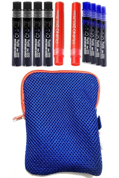 Piano Tüm Kartuşlu Tahta Kalemleriyle Uyumlu 4 Mavi + 4 Siyah + 2 Kırmızı Kar...