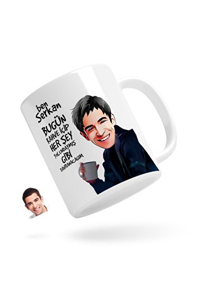 Bk Gift Kişiye Özel Erkek Her Şey Yolundaymış Gibi Karikatürlü Beyaz Kupa Bar...