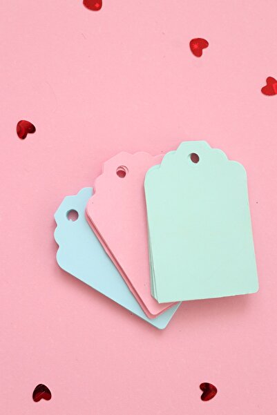 demontecraft Macaron 3 Culori Cartelă de notițe perforată, Cartelă de produs, Etichetă 30 Bucăți