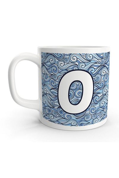 Rock'n Fox Letter O Sea Wave Patterned Sailor Design Letter Mug