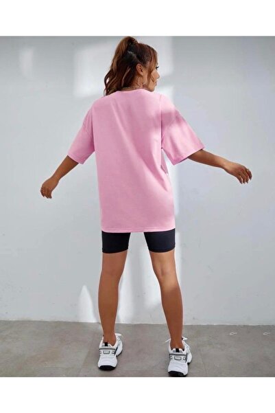 AFROGİYİM Γυναικείο μπλουζάκι με στάμπα Palm Springs Oversize