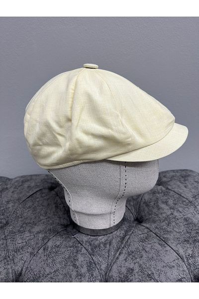 Makro Optik New Model 8 Piece Summer Linen Cap (Peaky Blinders Hat)