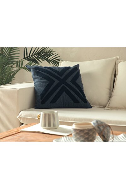 English Home Petale Punch Nakışlı Kırlent Kılıfı 45 X 45 Cm Indigo