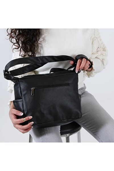 MEGA 108 Local Washed Leather Women's Crossbody Bag Black