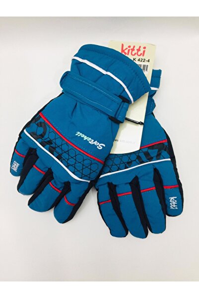 Kitti Çocuk Kar Kayak Eldiveni 9-16 Yaş Mavi