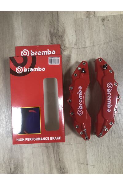 FV-TUNİNG Brembo Kaliper Kapağı Ithal A Kalite Büyük Boy 2 Adet 28x8 Cm Kırmızı