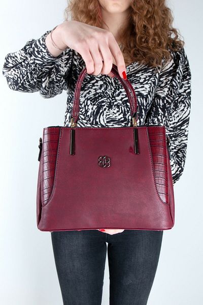 HAKKAN ÇANTA Dm-1243& Nubuck Women's Hand and Shoulder Strap Bag Claret Red