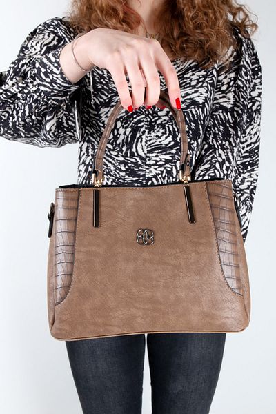 By Hakan Dm1242& Hand and Shoulder Strap Bag Mink