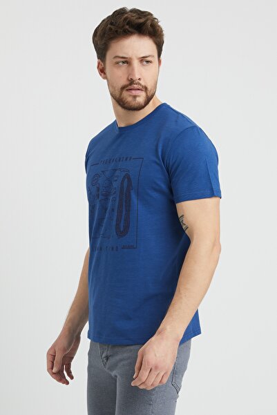 BOSHETTI Erkek Lacivert Normal Kesim T-shirt