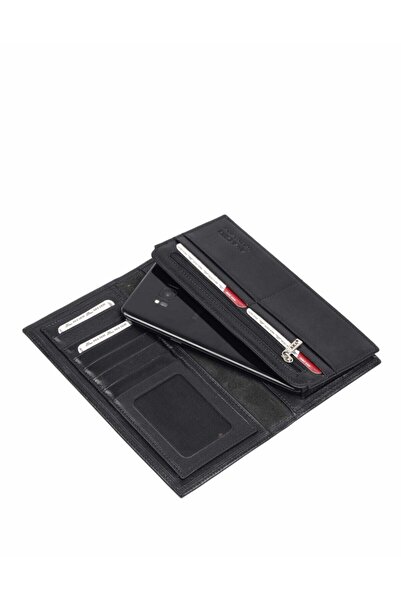 Aka Deri 810 100% Genuine Leather Unisex Wallet Black