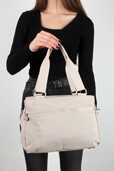 MEGA Women's Klinkir Fabric Shoulder Strap Bag Cream 267