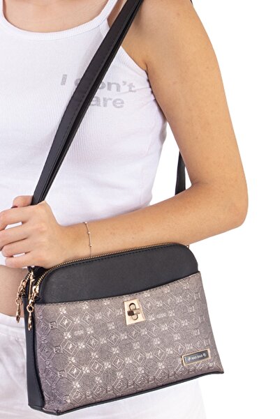 By Hakan Nas Bag-933 Polo Pattern Torba preko ramena Ženska torba Crna Siva