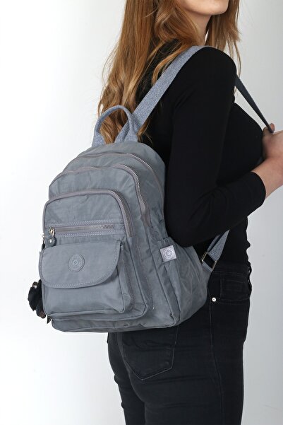 By Hakan Mega-255 Жіночий рюкзак з кліпсами Сірий