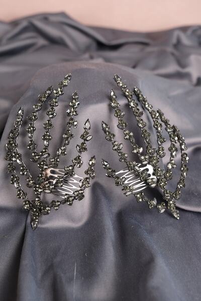 Bontex Coroană de nuntă cu henna, pieptene dublu, accesoriu de păr cu henna p...