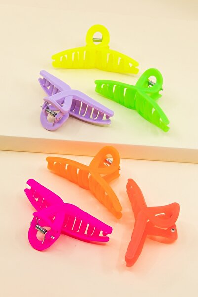 C&E Design Kadın 6'lı Neon Fiyonk Mandal Toka Seti