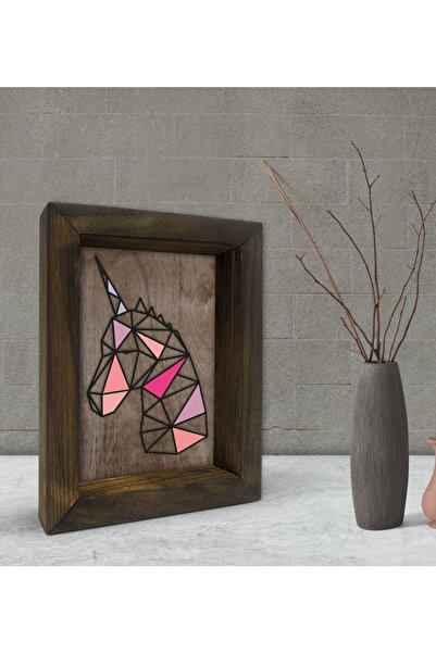 Bk Gift Gift Unicorn Designed Decorative Natural Solid Wood Frame 15X20Cm-2