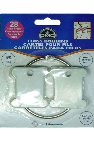 Dmc Iron Thread Cards with Plastic Muline and Ring