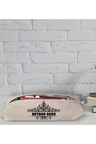 Bk Gift Kişiye Özel Isimli Keten Bez Kalemlik-32