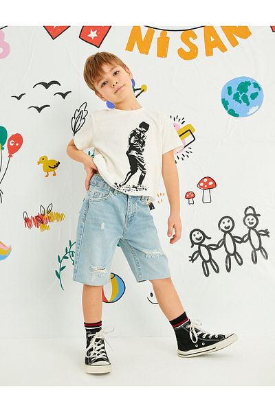 Koton Bermuda Denim Shorts Cotton