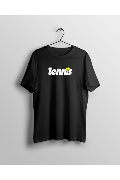 YEACHY Μπλουζάκι Unisex Μαύρο Τένις με στάμπα