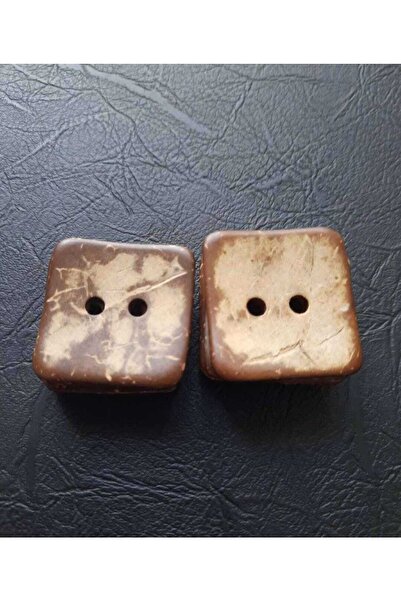 İMREN AKSESUAR Ξύλινο Κοκκανάτ Φυσικό Κουμπί Πλάτους 3 εκ. Τετράγωνο Σχήμα 1 Πακέτο 5 Τεμάχια