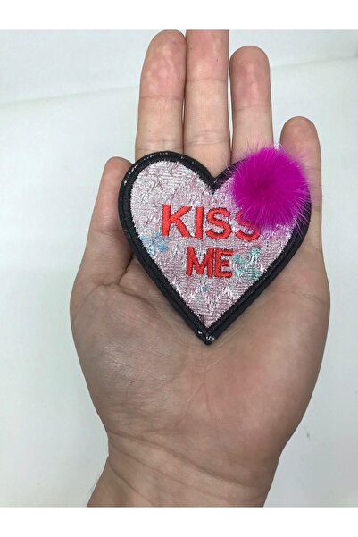 oldskoolbutik Kiss Me Natural Feather Glitter Κέντημα Εθνόσημο