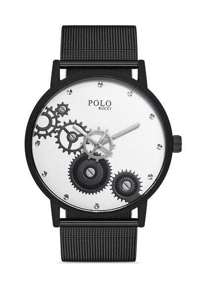 POLO Rucci ساعة يد رجالية مع حزام الخوص