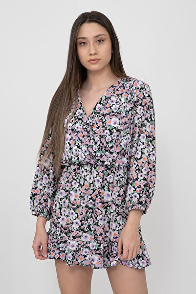 Soyo Γυναικείο Πλεκτό Μίνι Φόρεμα με Πολύχρωμο Σχέδιο Διπλό Πλεκτό