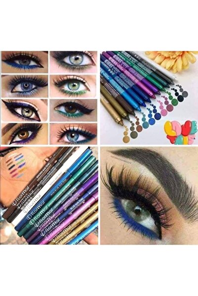 YAŞAMGOLD Eyeliner Ultra Black 11 Renkli Neon Yağlı Göz Kalemi 2022 Trend Ren...