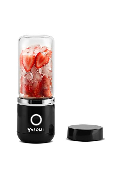 Yasomi Taşınabilir Kablosuz Şarjlı Cam Smoothie El Blenderi Siyah ( Türkiye Garantili)