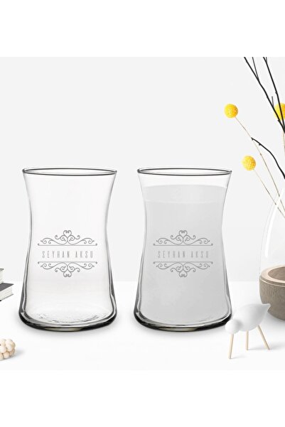 Bk Gift Kişiye Özel Isimli 2’li Heybeli Çay Bardağı Rakı Kadehi-9