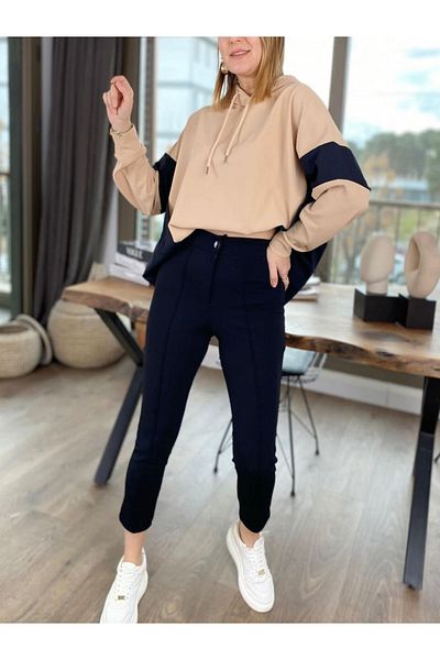 DERİNBOUTIQUE Women's Black High Waist Grassy Full Lycra Colorfast Fabric Prem Quality Cigarette Fabric Classic Pants