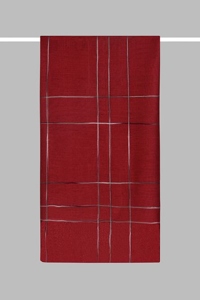 ARMANDA Felicia Model Silk Viscose Mixed Plaid Shawl
